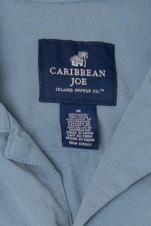 Vintage Blue Caribbean Joe Silk Button Up Shirt (2000s)