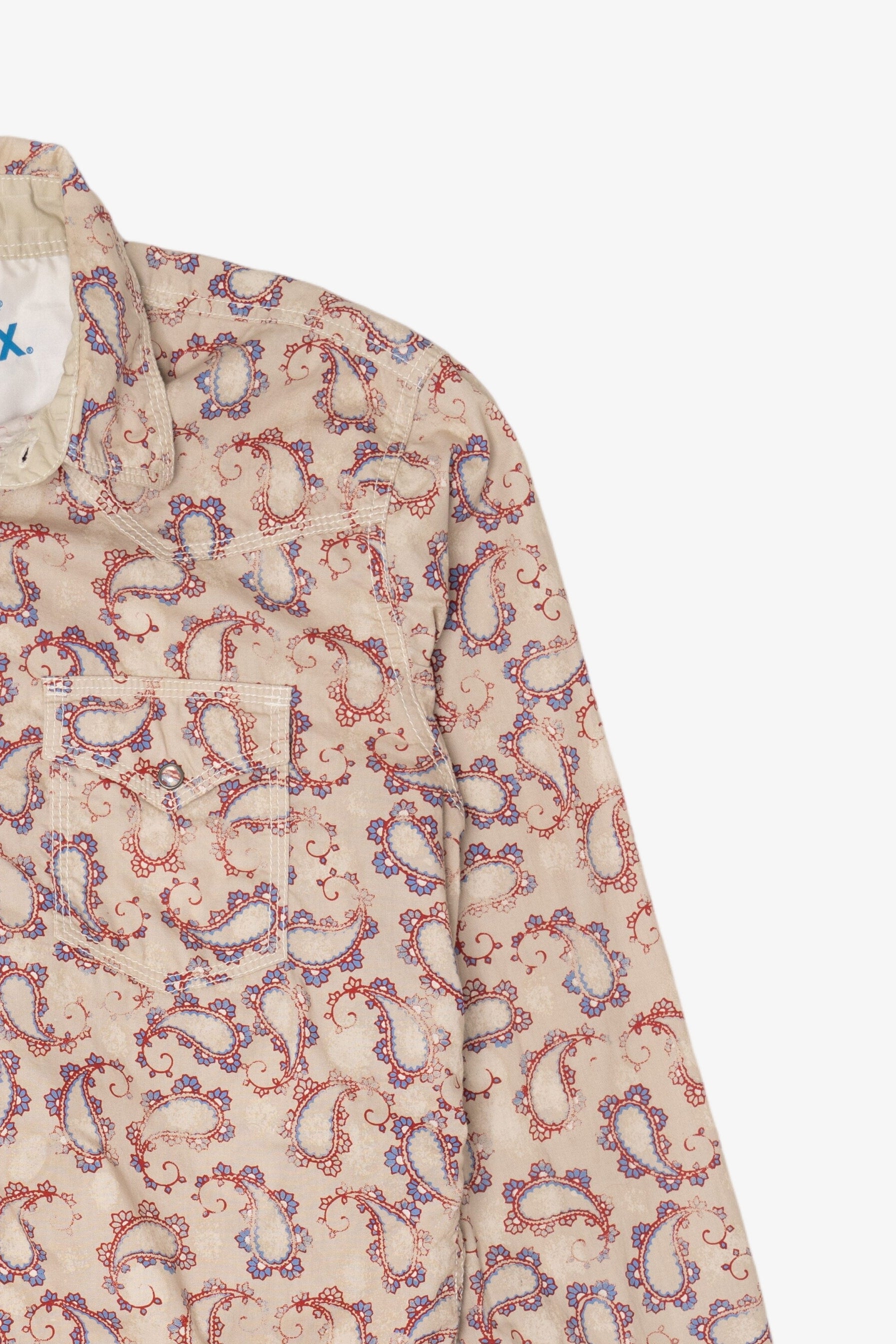 Beige Paisley Pattern Wrangler Button Up Shirt (2010s)