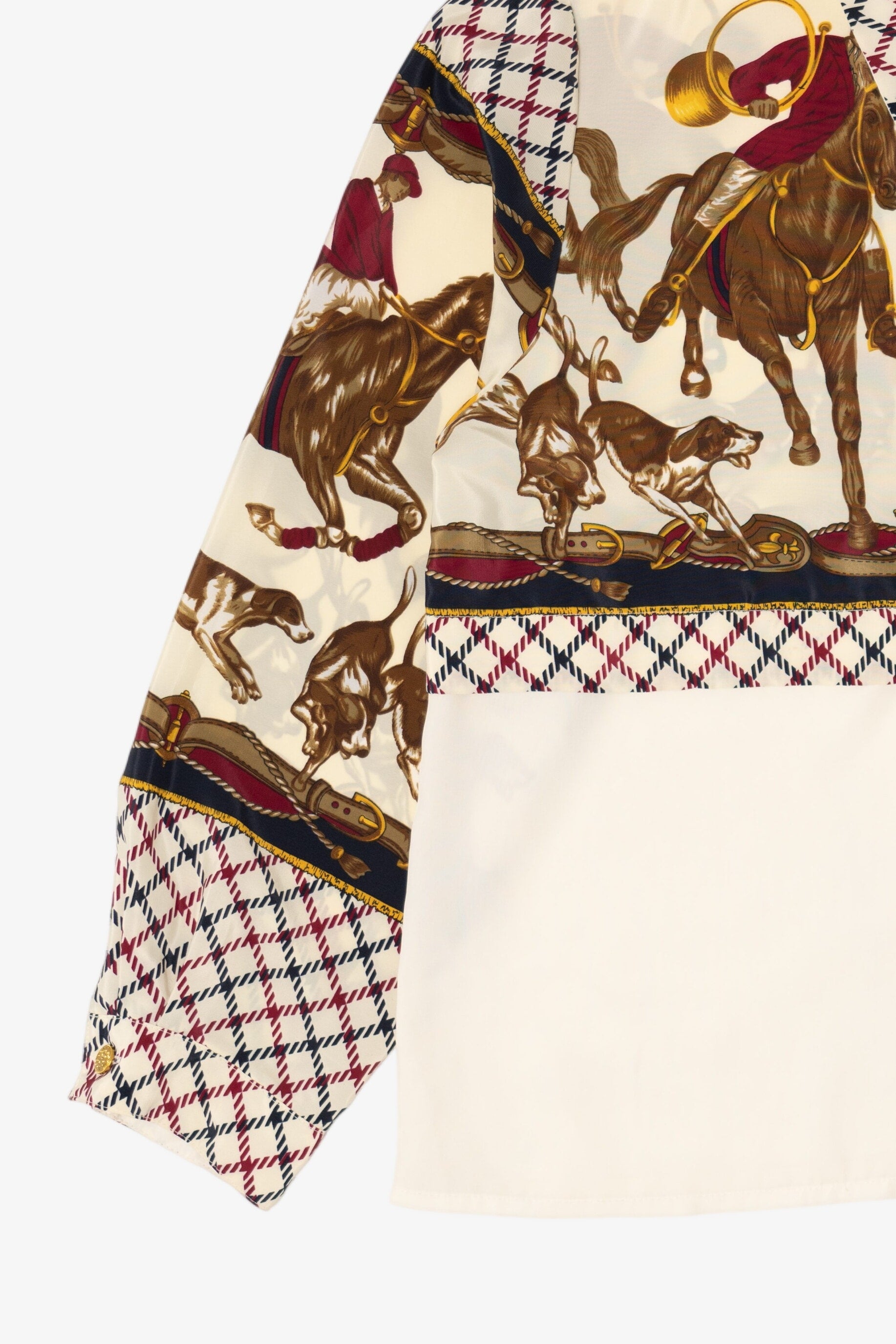 Vintage Ivory Jordan Petite Horse Rider Button Up Shirt (1990s)