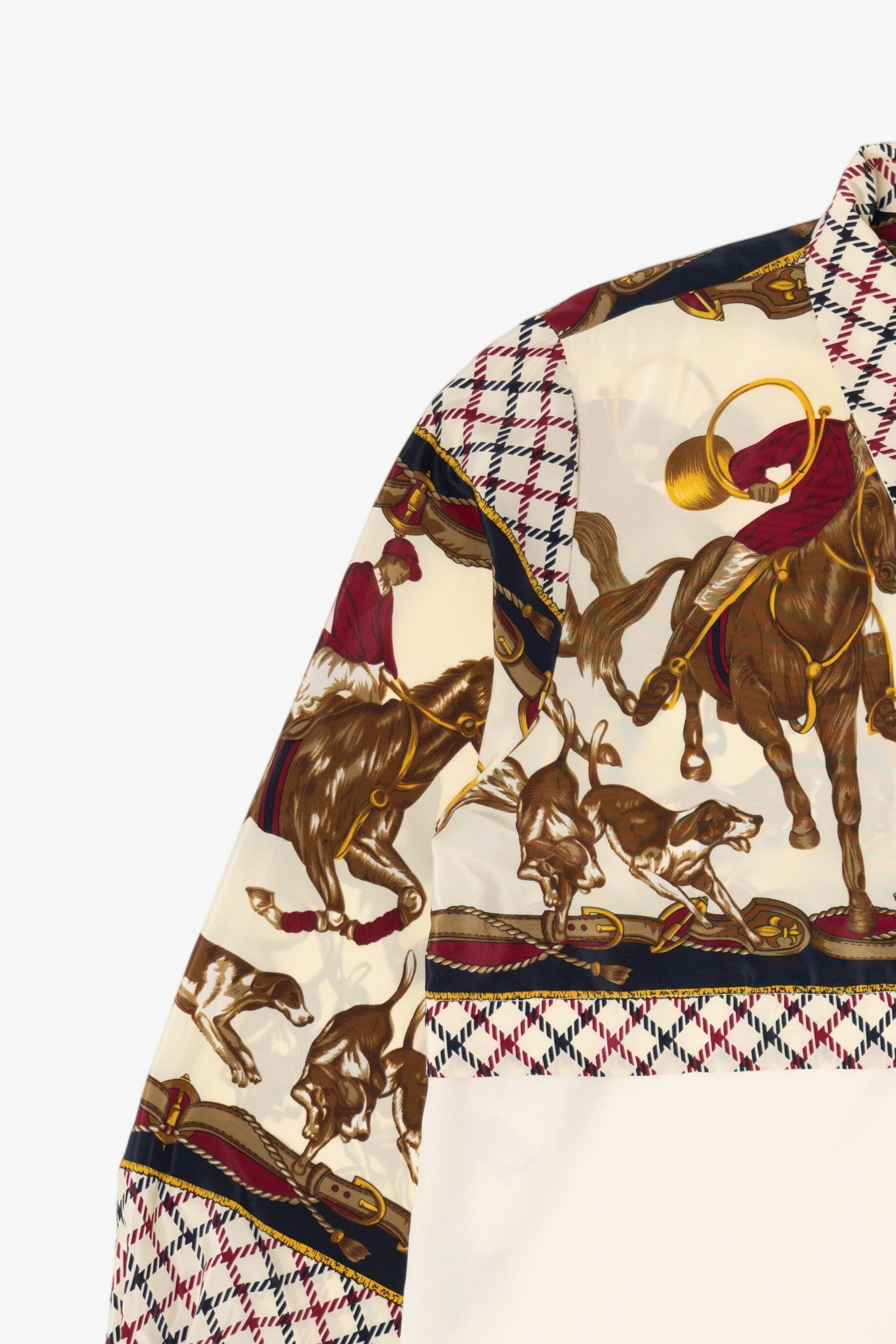 Vintage Ivory Jordan Petite Horse Rider Button Up Shirt (1990s)