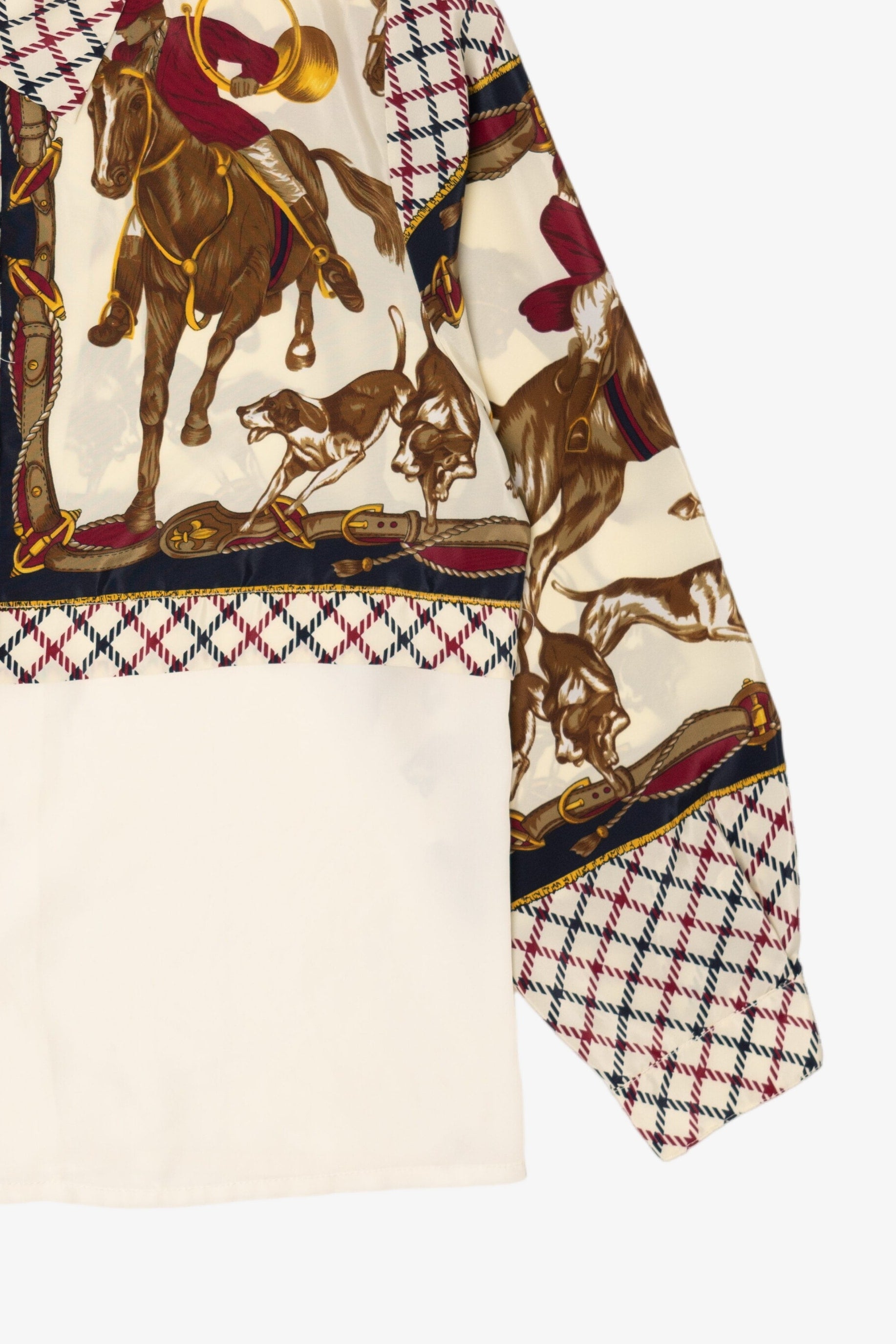 Vintage Ivory Jordan Petite Horse Rider Button Up Shirt (1990s)