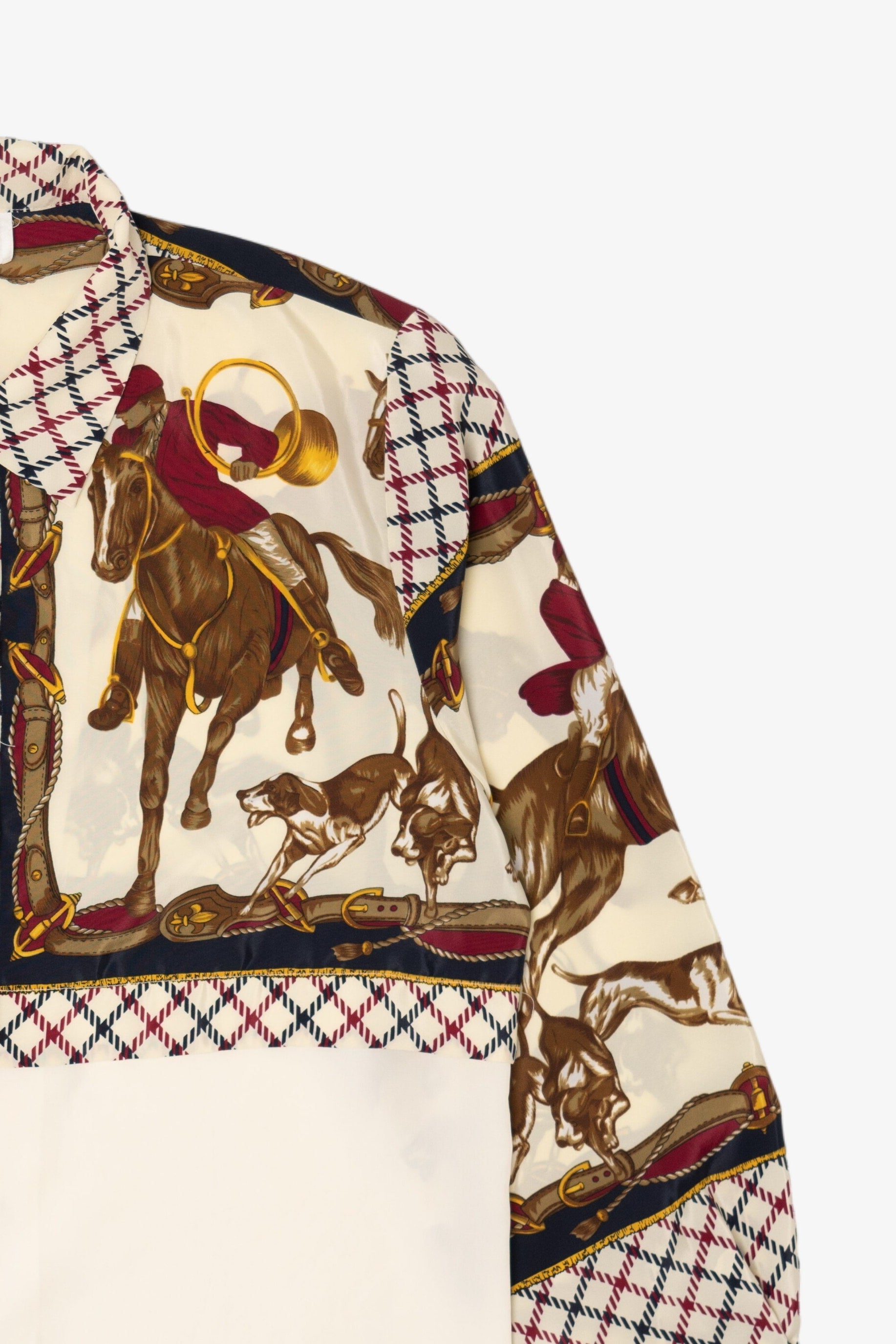 Vintage Ivory Jordan Petite Horse Rider Button Up Shirt (1990s)