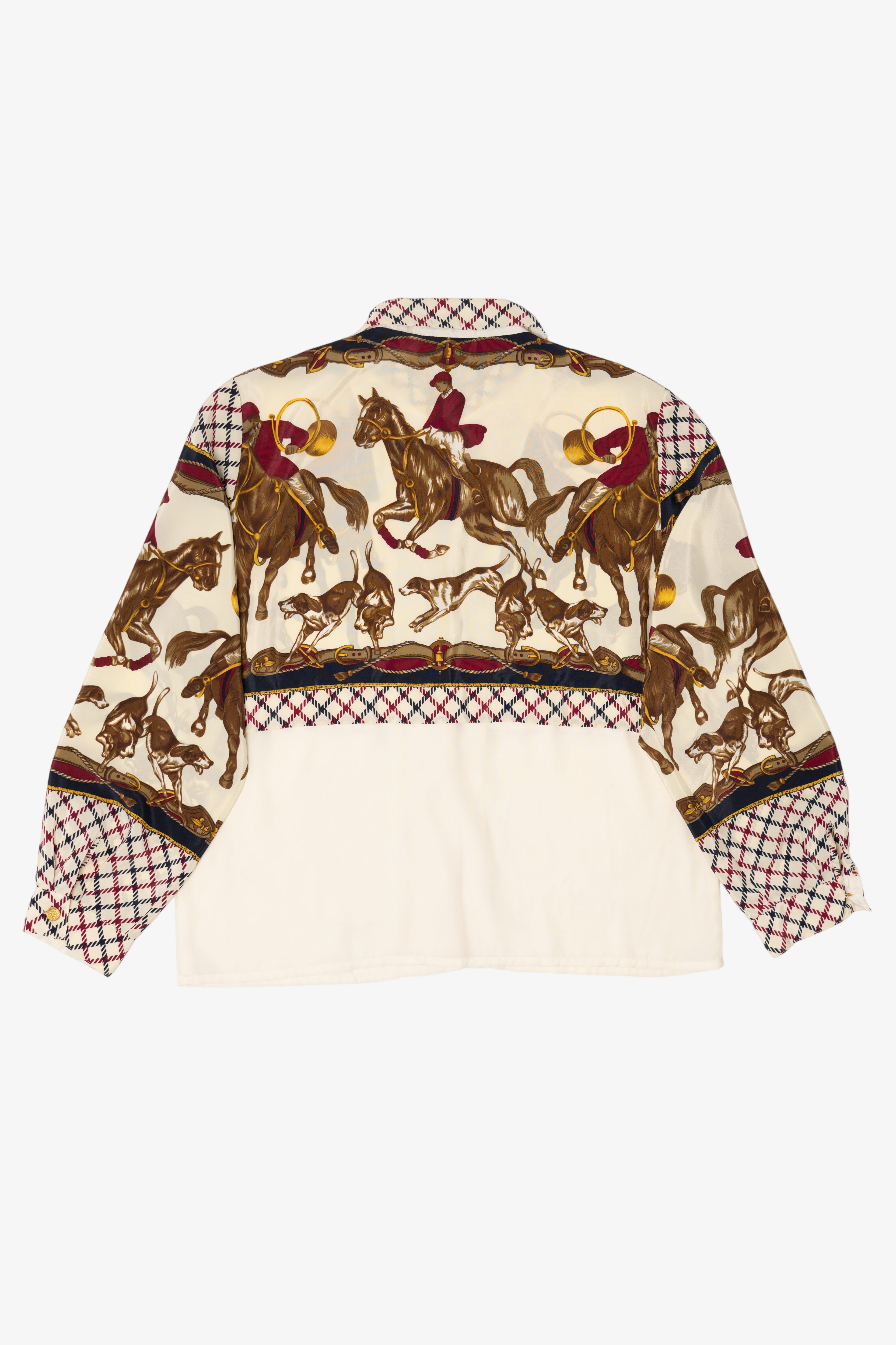 Vintage Ivory Jordan Petite Horse Rider Button Up Shirt (1990s)