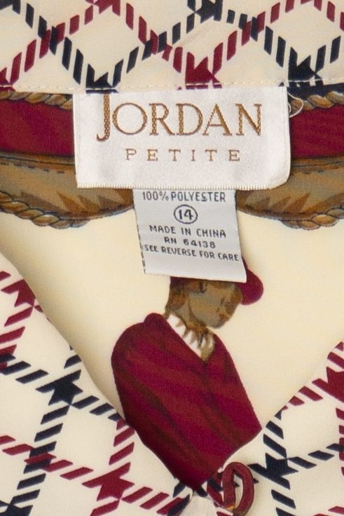 Vintage Ivory Jordan Petite Horse Rider Button Up Shirt (1990s)