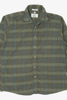 Vintage Green Plaid Van Heusen 417 Single Needle Tailoring Button Up Shirt (1990s)