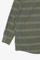 Vintage Green Plaid Van Heusen 417 Single Needle Tailoring Button Up Shirt (1990s)