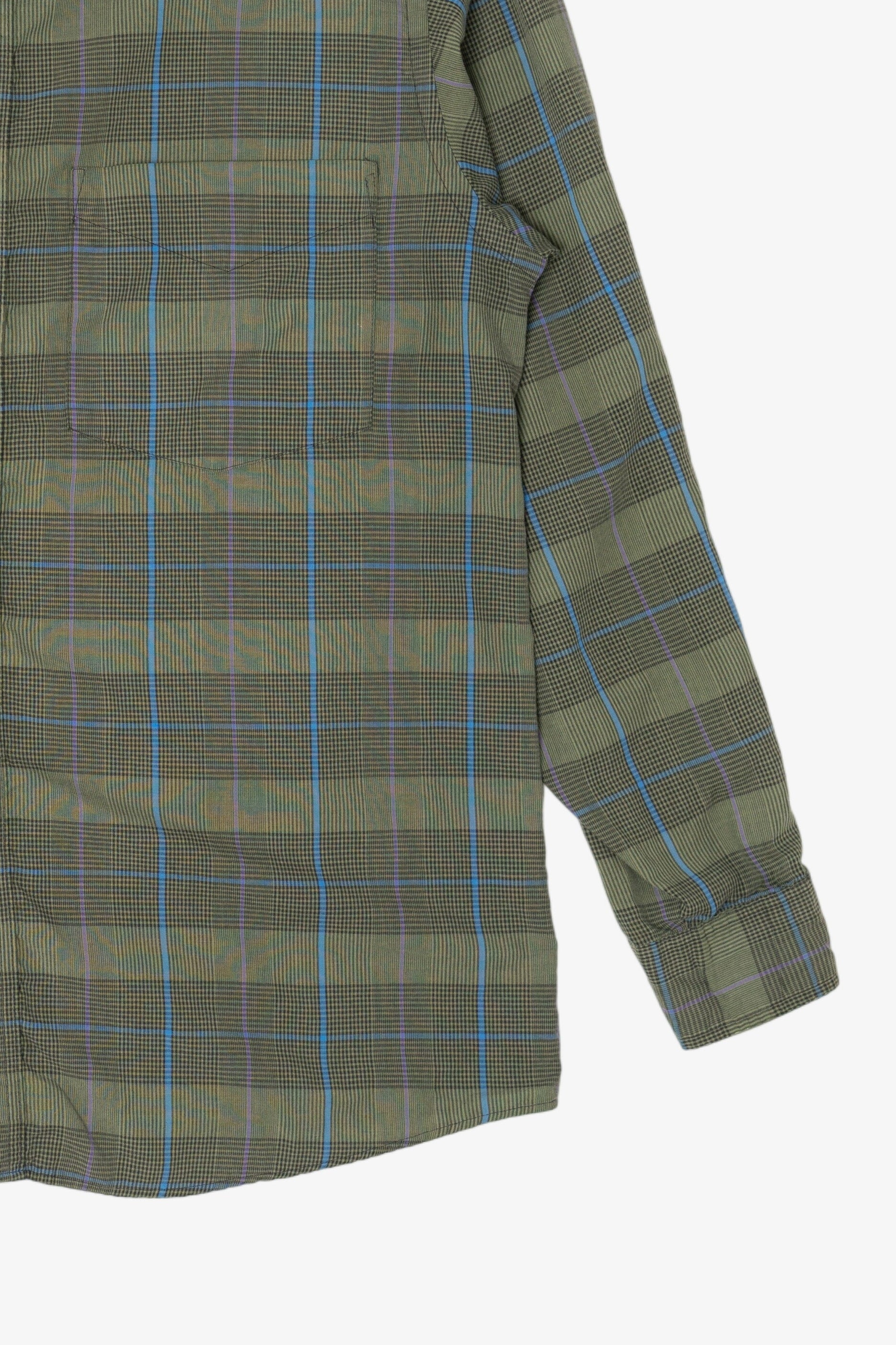 Vintage Green Plaid Van Heusen 417 Single Needle Tailoring Button Up Shirt (1990s)