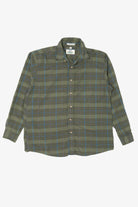 Vintage Green Plaid Van Heusen 417 Single Needle Tailoring Button Up Shirt (1990s)