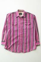 Vintage Purple Stripe Wrangler Button Up Shirt (1990s)