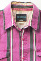 Vintage Purple Stripe Wrangler Button Up Shirt (1990s)