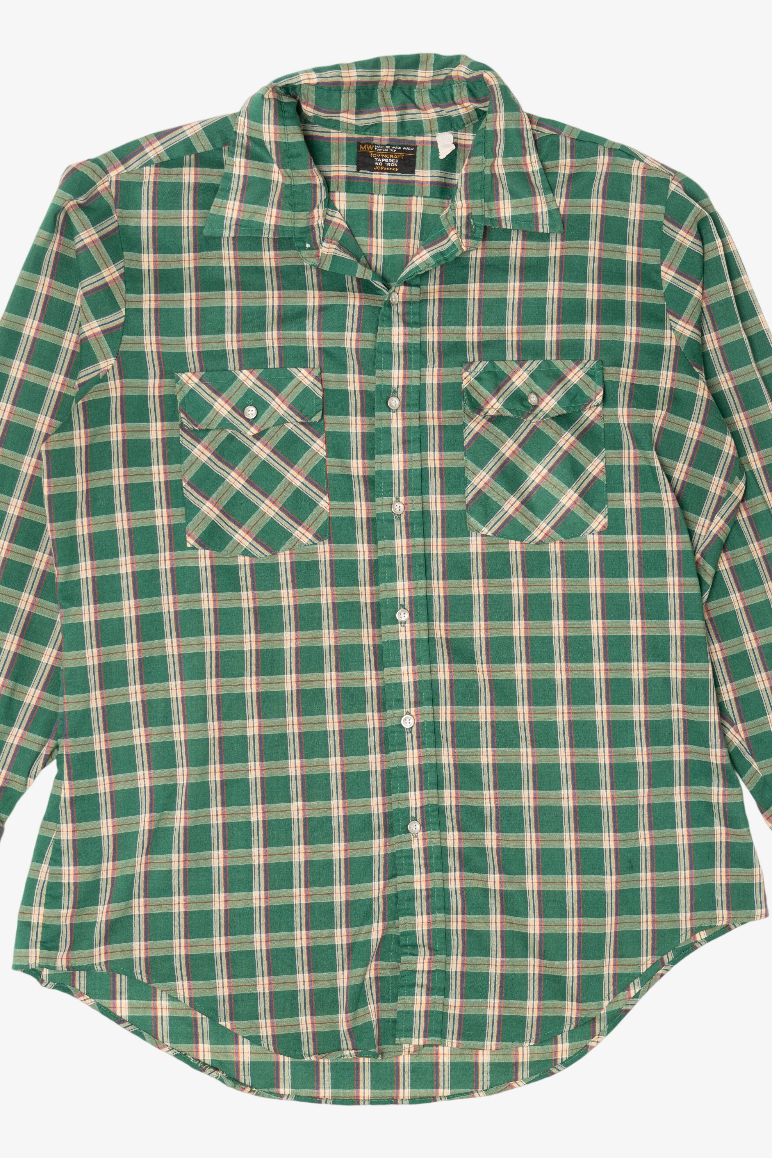 Vintage Green Plaid Towncraft Button Up Shirt (1960s) – Ragstock