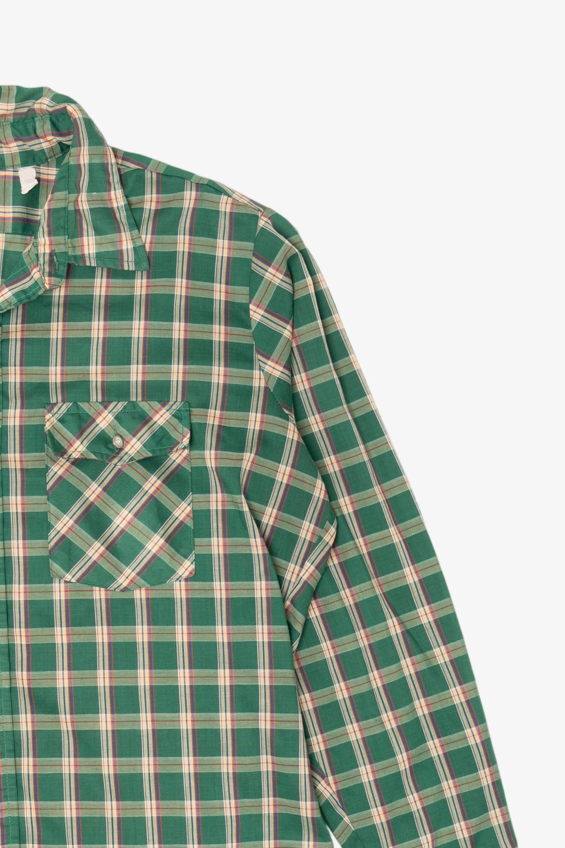 Vintage Green Plaid Towncraft Button Up Shirt (1960s)