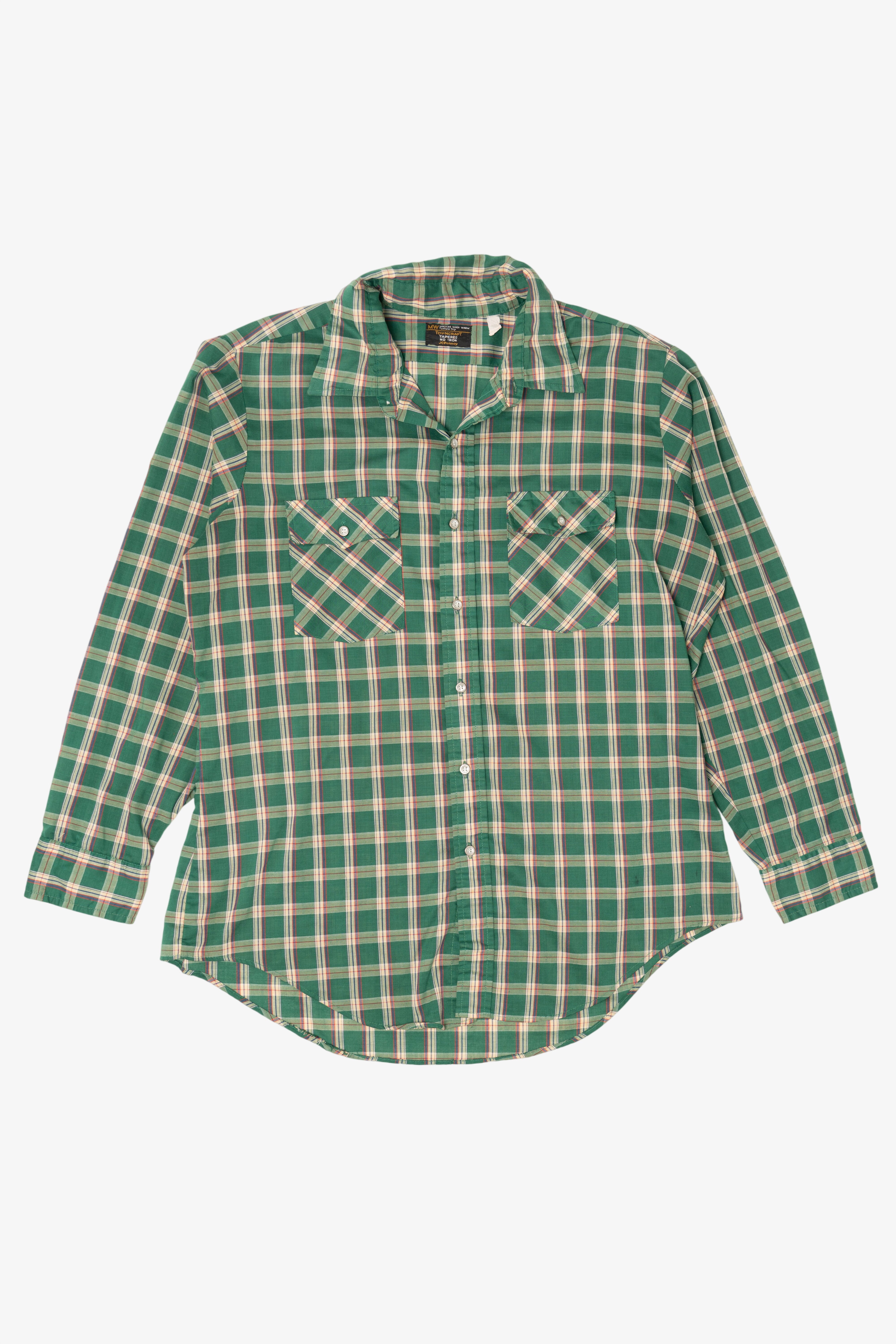 Vintage Green Plaid Towncraft Button Up Shirt (1960s) – Ragstock