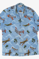 Vintage World War 2 Planes Pacific Legend Hawaiian Button Up Shirt (2000s)