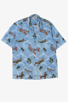 Vintage World War 2 Planes Pacific Legend Hawaiian Button Up Shirt (2000s)