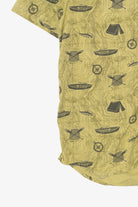 Light Green Outdoors Camping Pattern button Up Shirt (2010s)