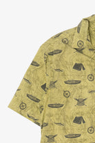 Light Green Outdoors Camping Pattern button Up Shirt (2010s)