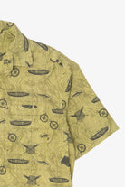 Light Green Outdoors Camping Pattern button Up Shirt (2010s)