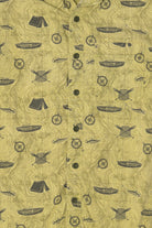 Light Green Outdoors Camping Pattern button Up Shirt (2010s)