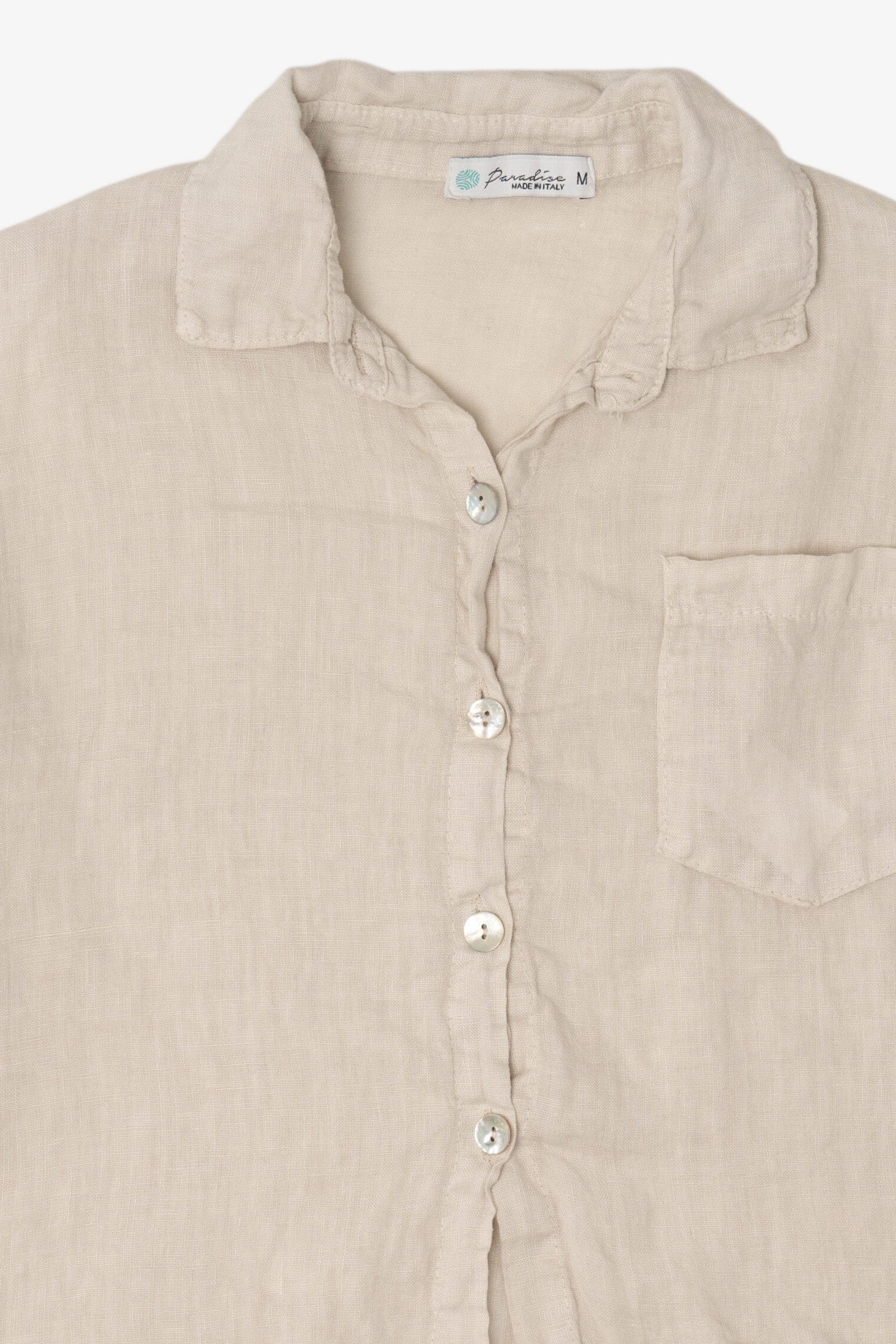 Vintage Paradise Linen Button Up Shirt (1990s)