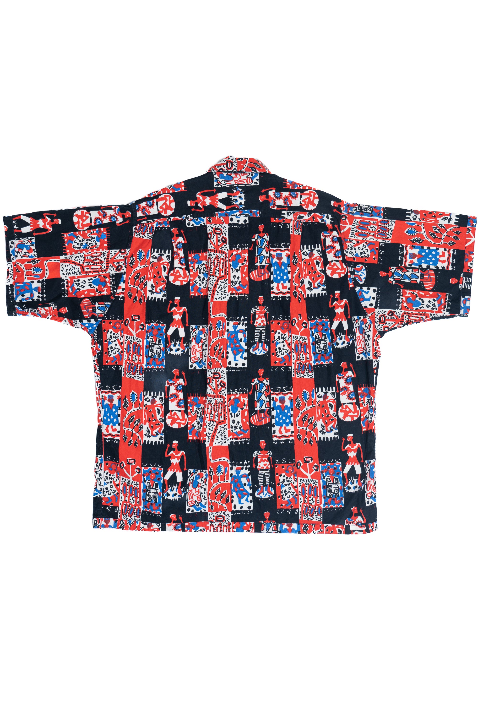 Vintage Dancing People All Over Print Adolfo Button Up Shirt (1980s)