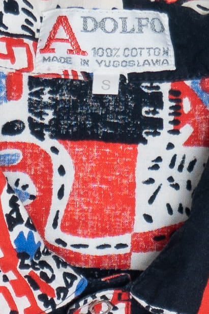 Vintage Dancing People All Over Print Adolfo Button Up Shirt (1980s)