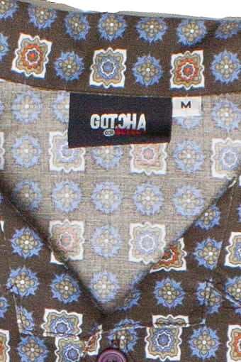 Vintage Lightweight Patterned Short Sleeve Gotcha Button Up Shirt