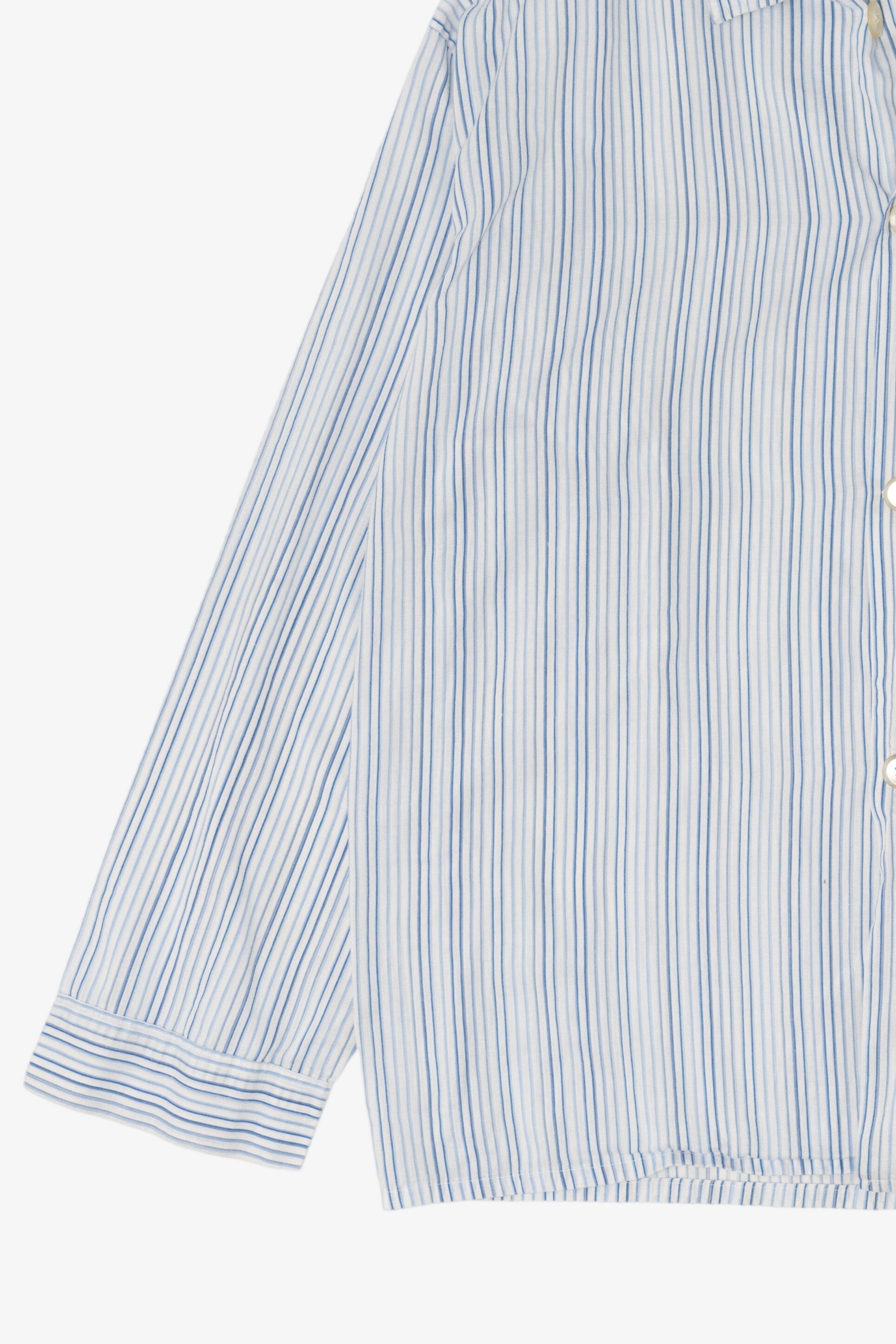 Vintage Light Blue Pinstriped Marlowe Permanent Press Button Up Shirt (1970s)