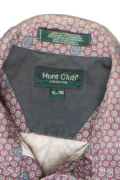 Vintage Patterned Hunt Club Short Sleeve Button Up Shirt