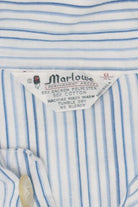 Vintage Light Blue Pinstriped Marlowe Permanent Press Button Up Shirt (1970s)
