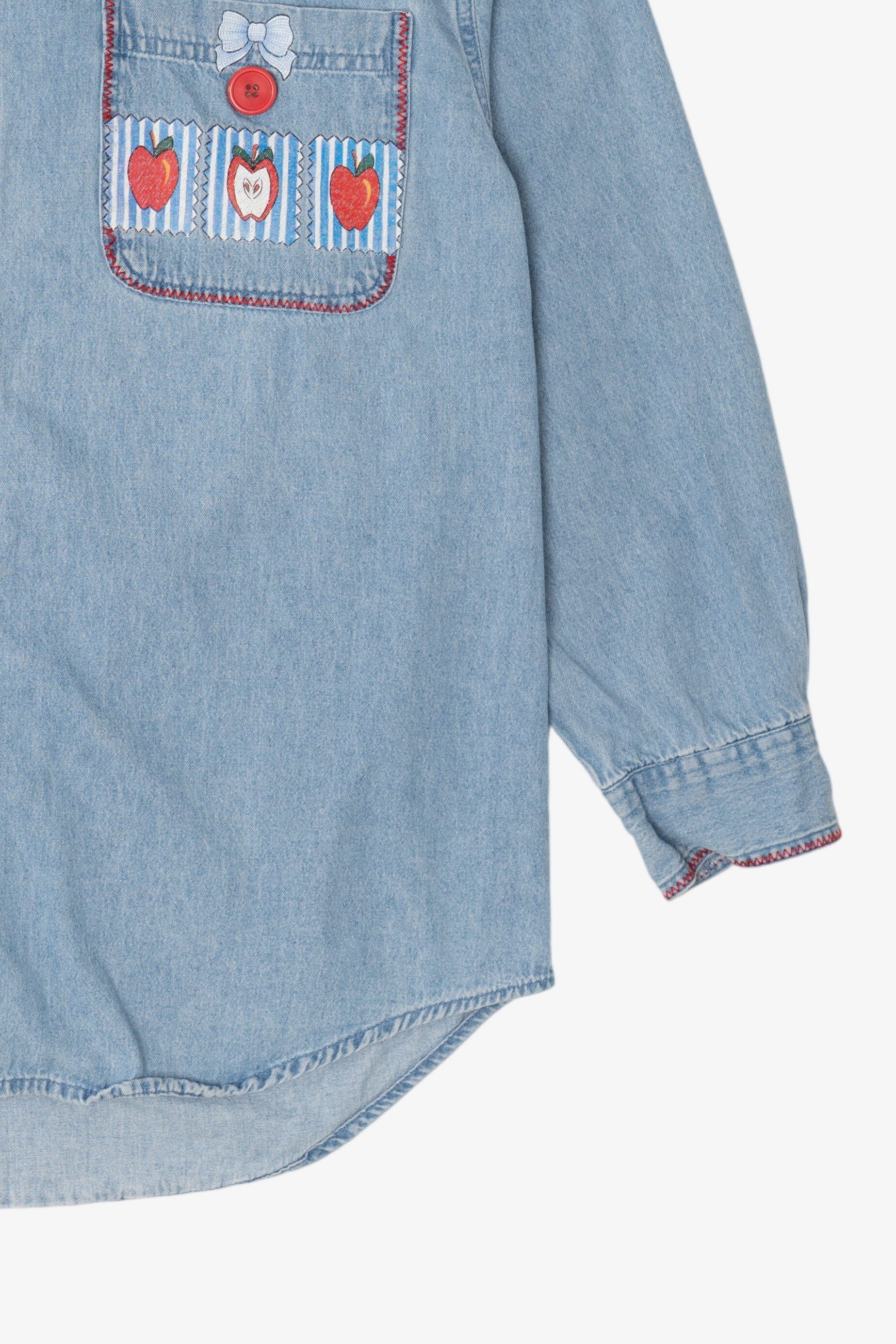 Vintage Apple Basket Denim Button Up Shirt (1990s)
