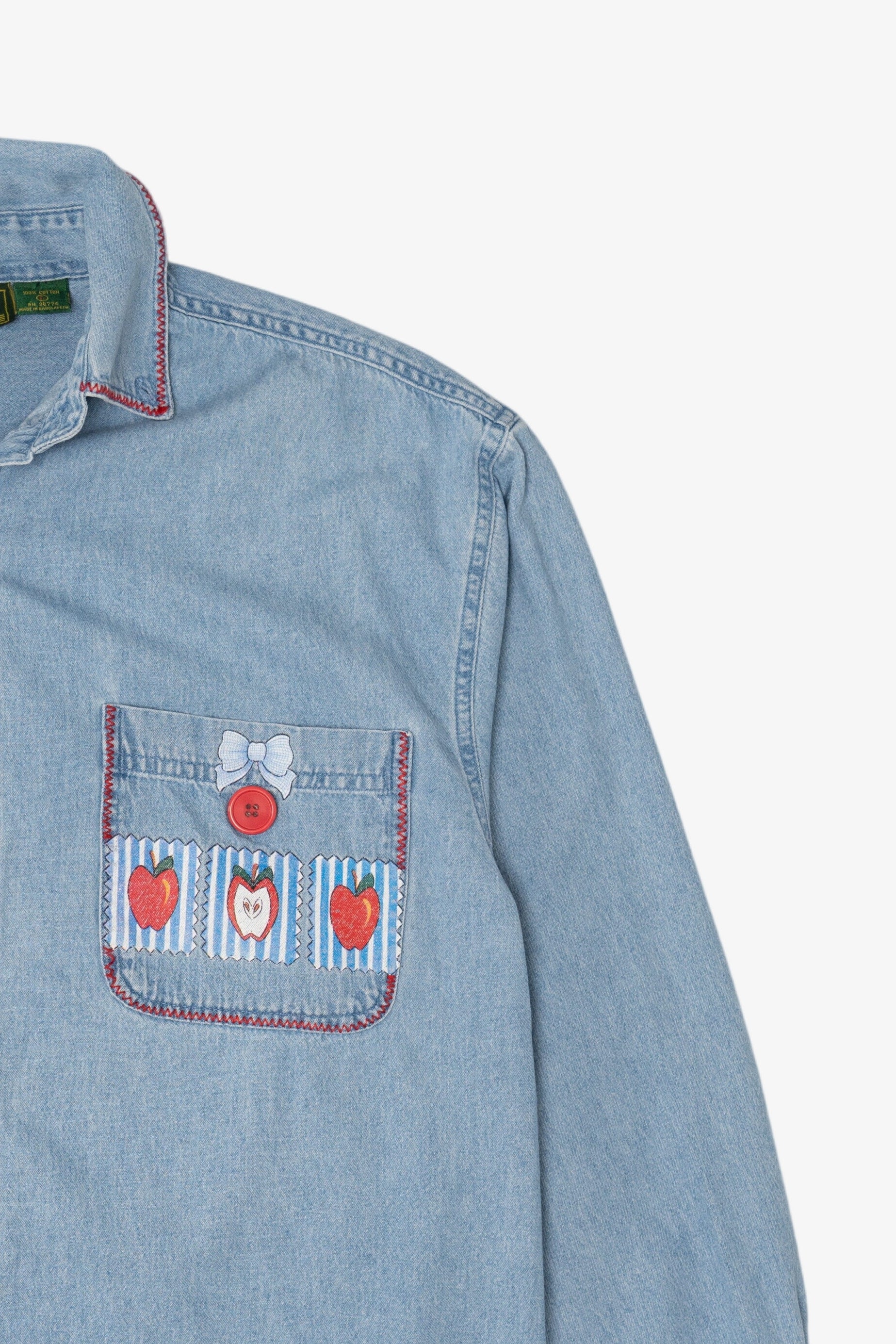 Vintage Apple Basket Denim Button Up Shirt (1990s)