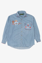 Vintage Apple Basket Denim Button Up Shirt (1990s)
