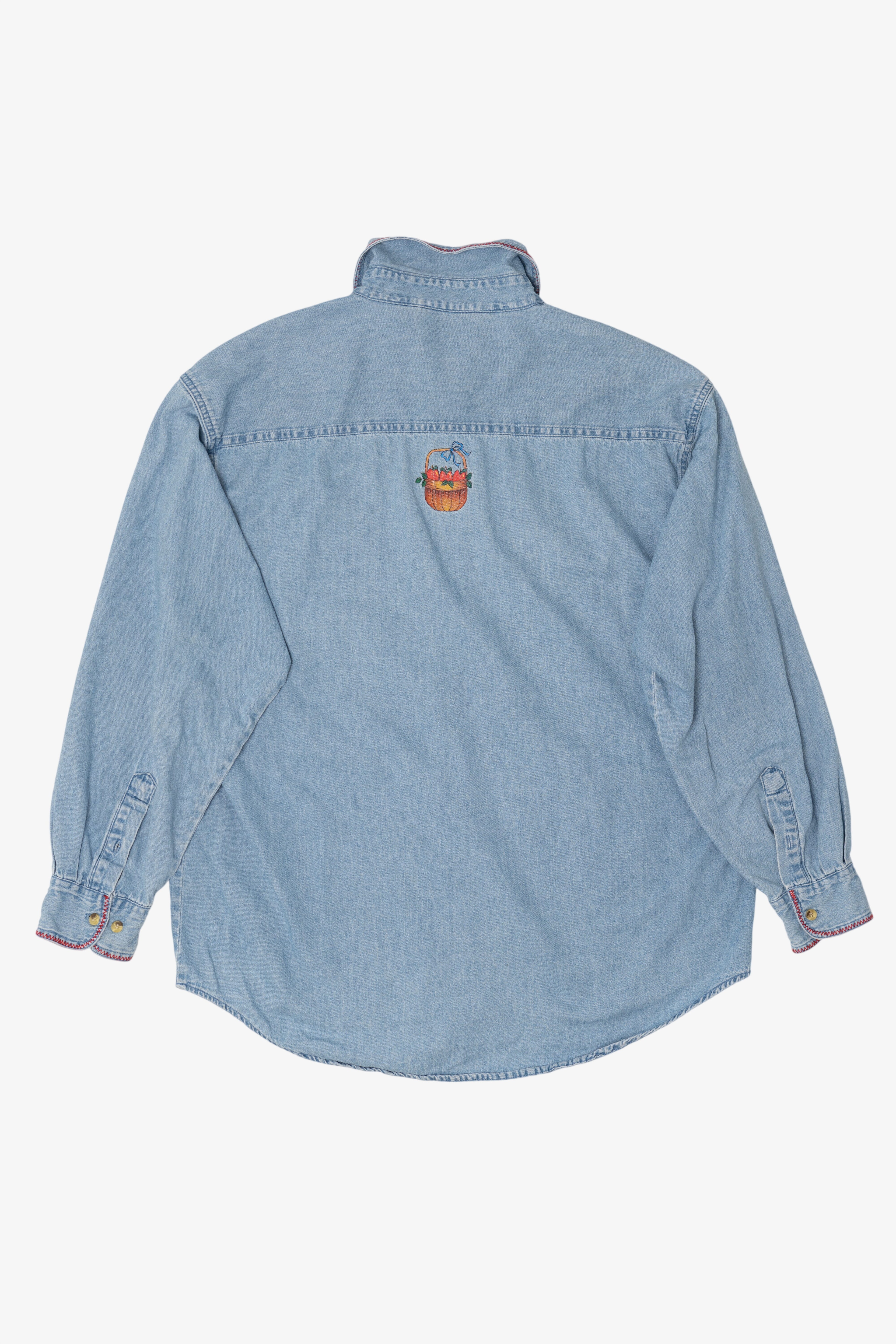 Vintage Apple Basket Denim Button Up Shirt (1990s)