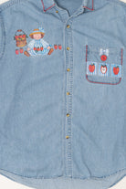 Vintage Apple Basket Denim Button Up Shirt (1990s)
