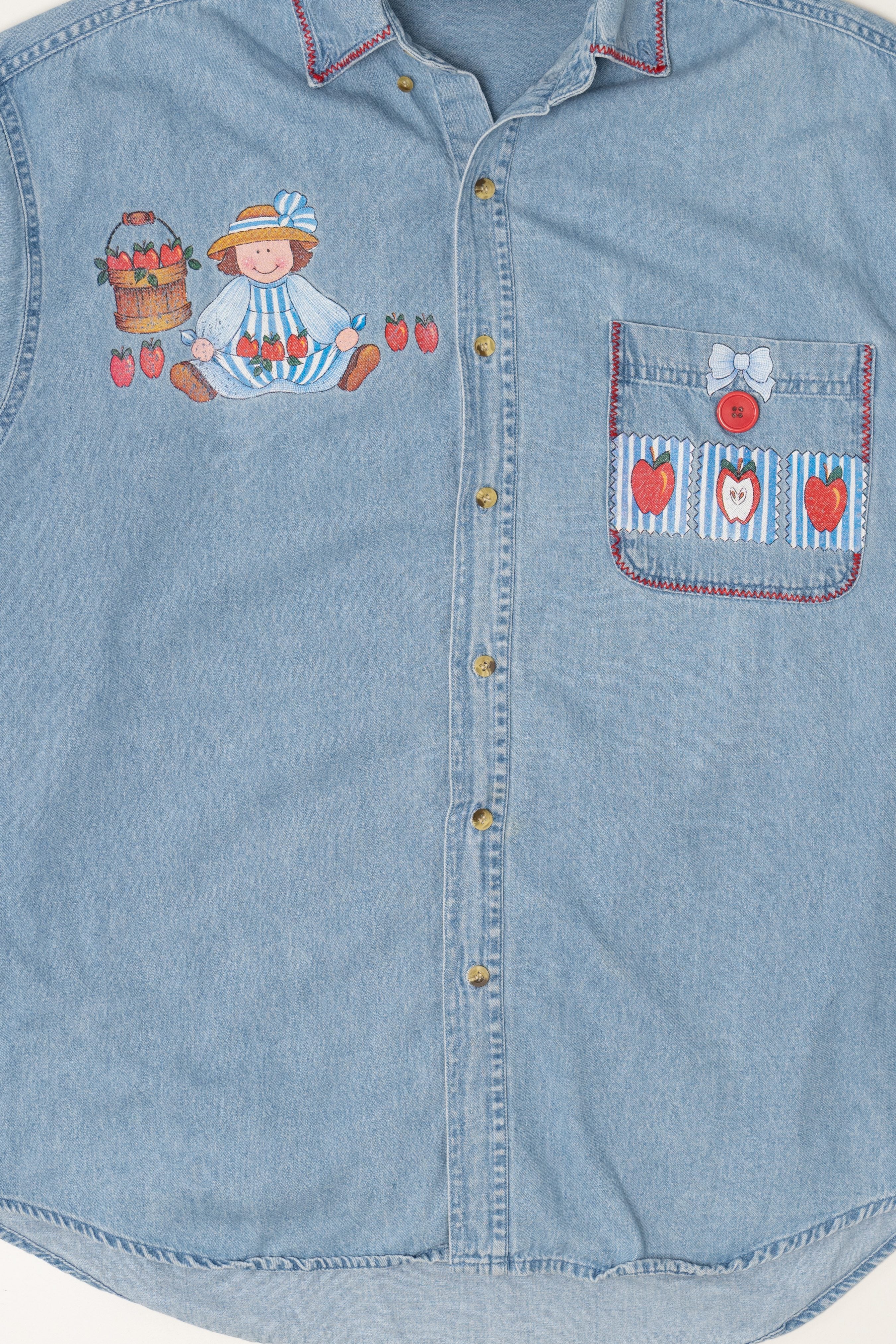 Vintage Apple Basket Denim Button Up Shirt (1990s)