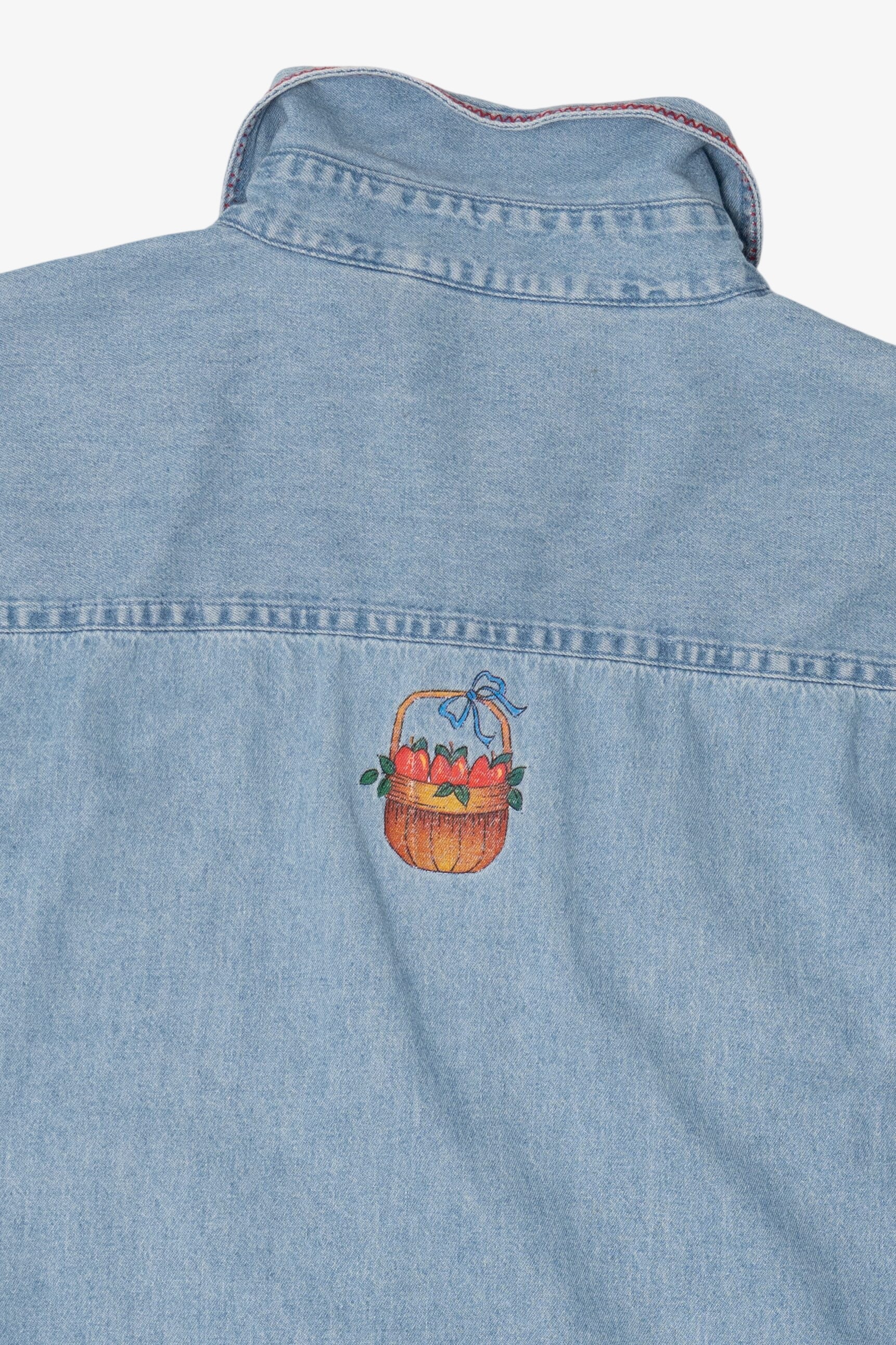 Vintage Apple Basket Denim Button Up Shirt (1990s)