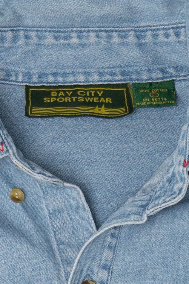 Vintage Apple Basket Denim Button Up Shirt (1990s)