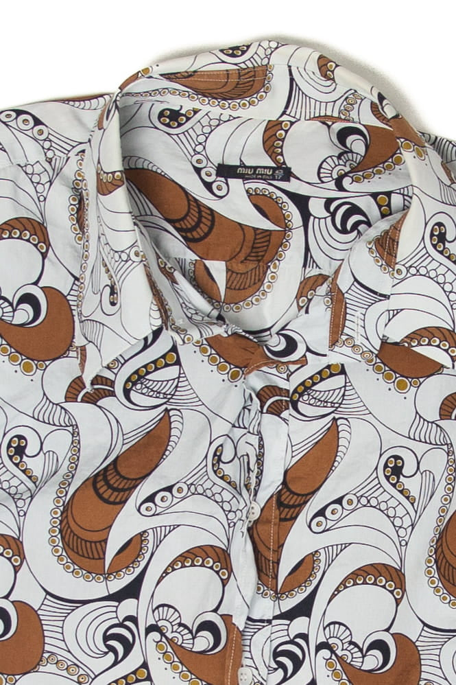 Vintage Pattern Italian Button Up Shirt (1990s)