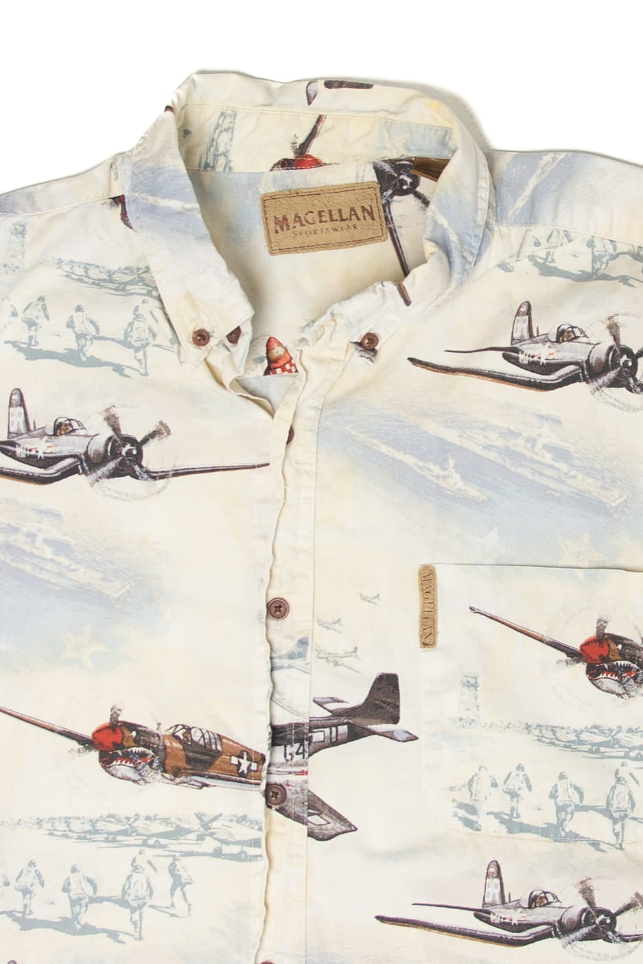 Vintage Magellan Planes Button Up Shirt (1990s)