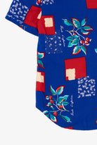 Vintage Blue Floral And Red Squares Pattern Kathie Lee Button Up Shirt (1990s)