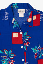 Vintage Blue Floral And Red Squares Pattern Kathie Lee Button Up Shirt (1990s)