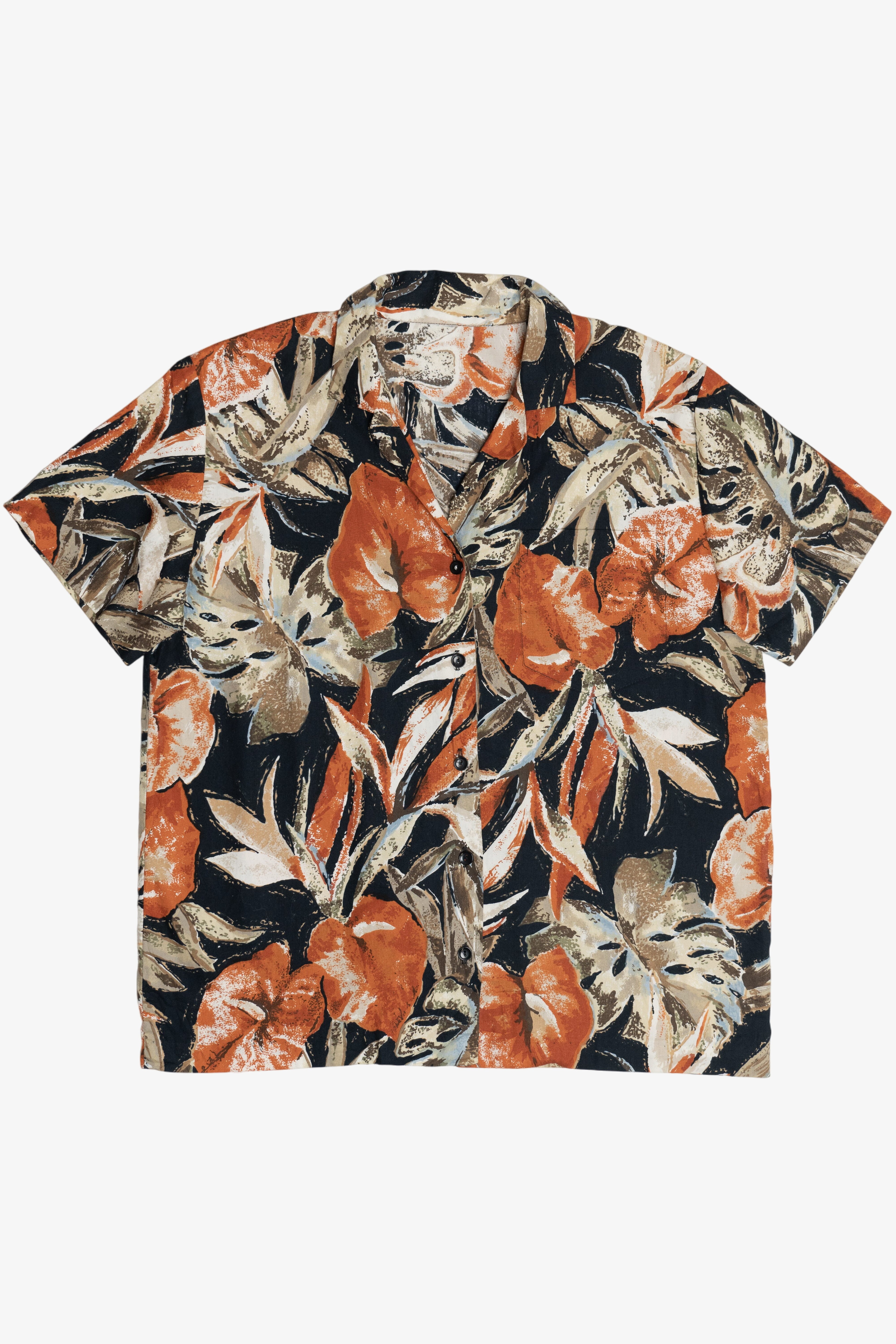 Vintage Warm Autumn Leaves Button Up Shirt (1990s)