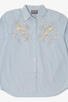 Vintage Light Blue Embroidered Button Up Shirt (1990s)