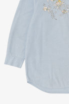 Vintage Light Blue Embroidered Button Up Shirt (1990s)