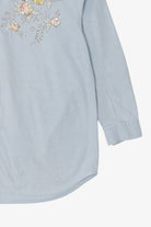Vintage Light Blue Embroidered Button Up Shirt (1990s)