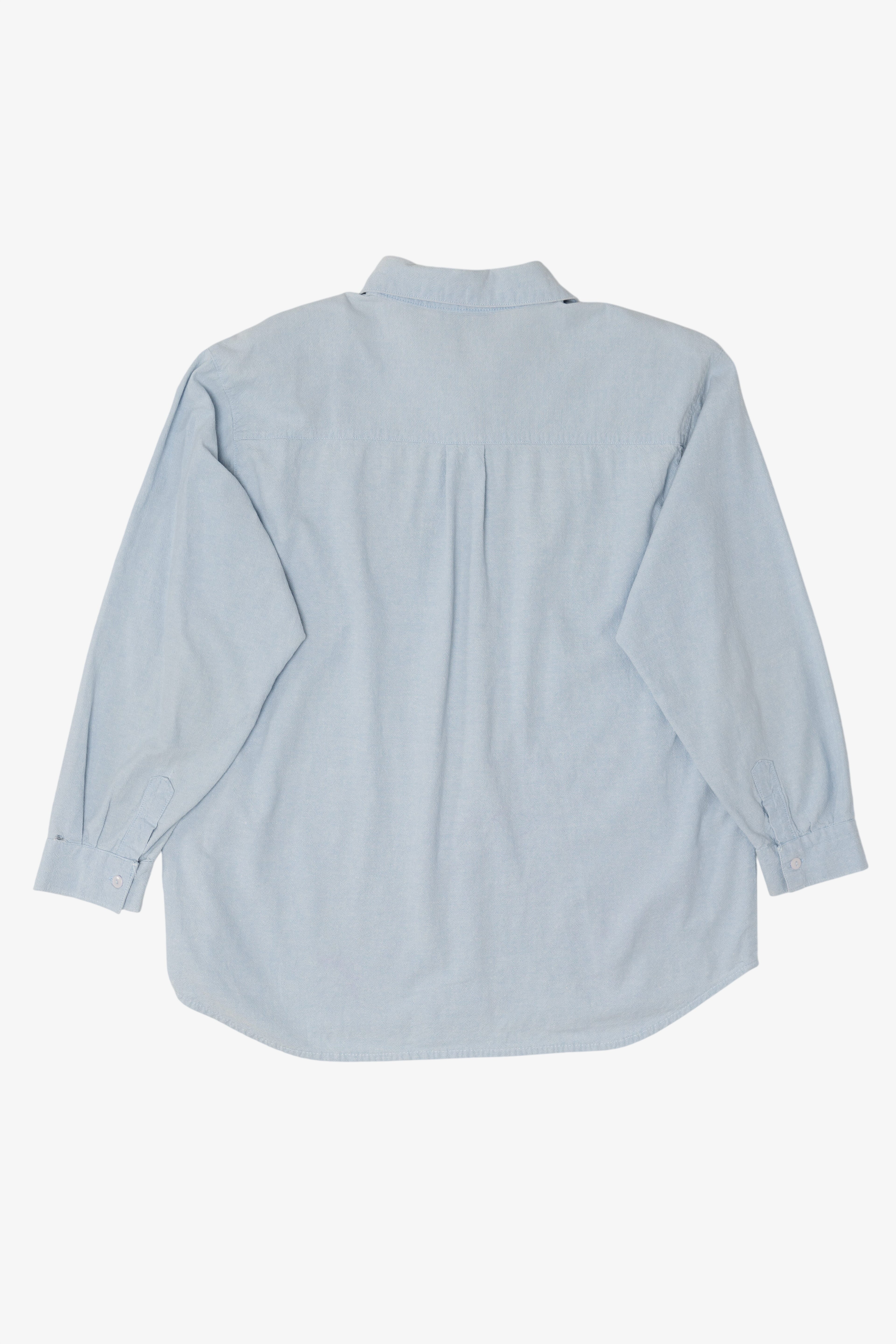 Vintage Light Blue Embroidered Button Up Shirt (1990s)