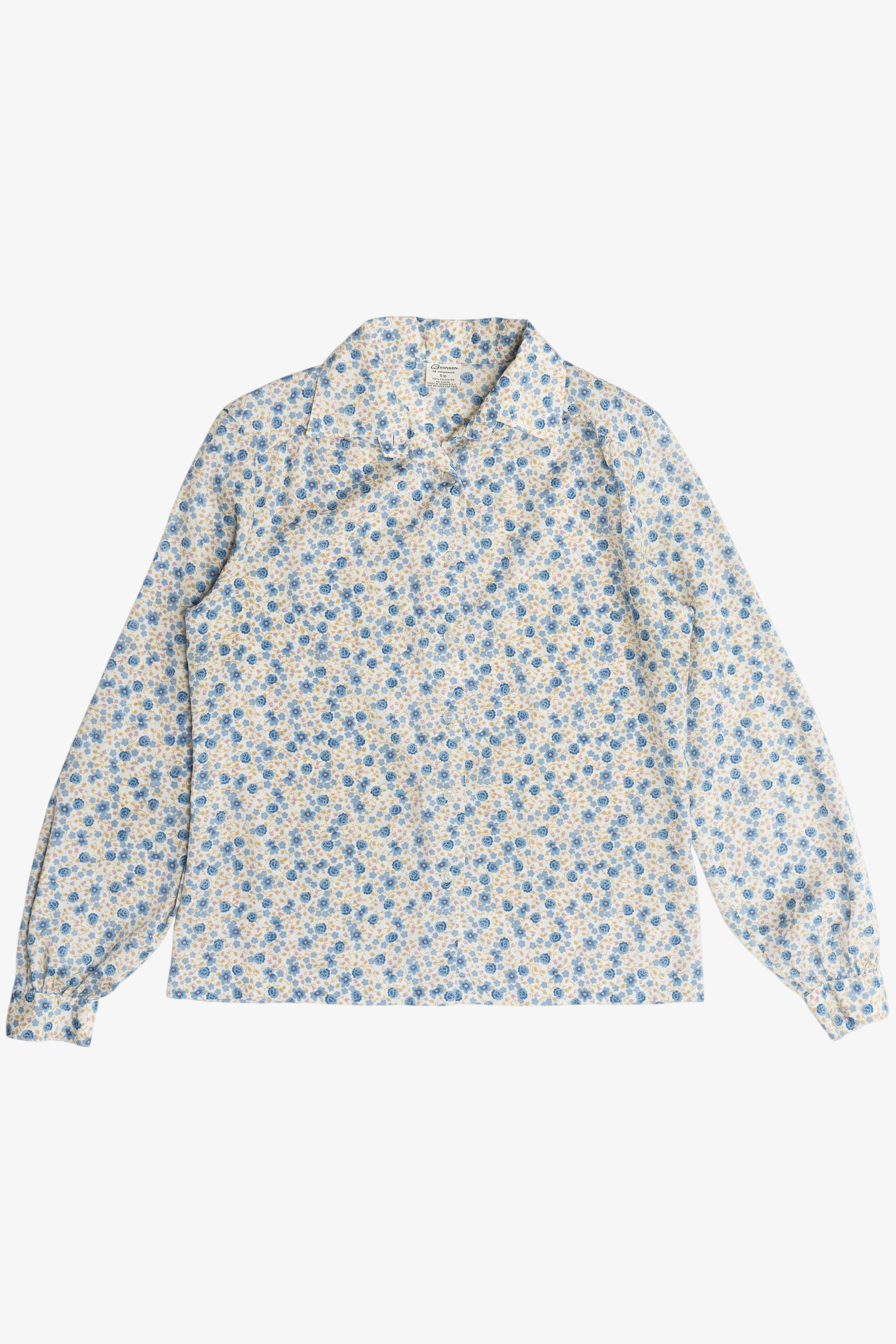 Vintage Floral Semi-Sheer Button Up Shirt (1990s)