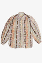 Vintage Floral Stripe Semi-Sheer Button Up Shirt (2000s)