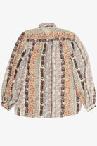 Vintage Floral Stripe Semi-Sheer Button Up Shirt (2000s)